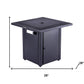 50000 BTU 28" Black Steel Propane Square Fire Pit With Cover