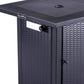 50000 BTU 28" Black Steel Propane Square Fire Pit With Cover