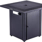 50000 BTU 28" Black Steel Propane Square Fire Pit With Cover