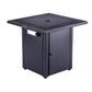 50000 BTU 28" Black Steel Propane Square Fire Pit With Cover