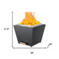 50000 BTU 25" Black Stainless steel Wood Burning Square Fire Pit With Cover