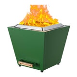 50000 BTU 20" Green Stainless steel Wood Burning Square Fire Pit With Cover