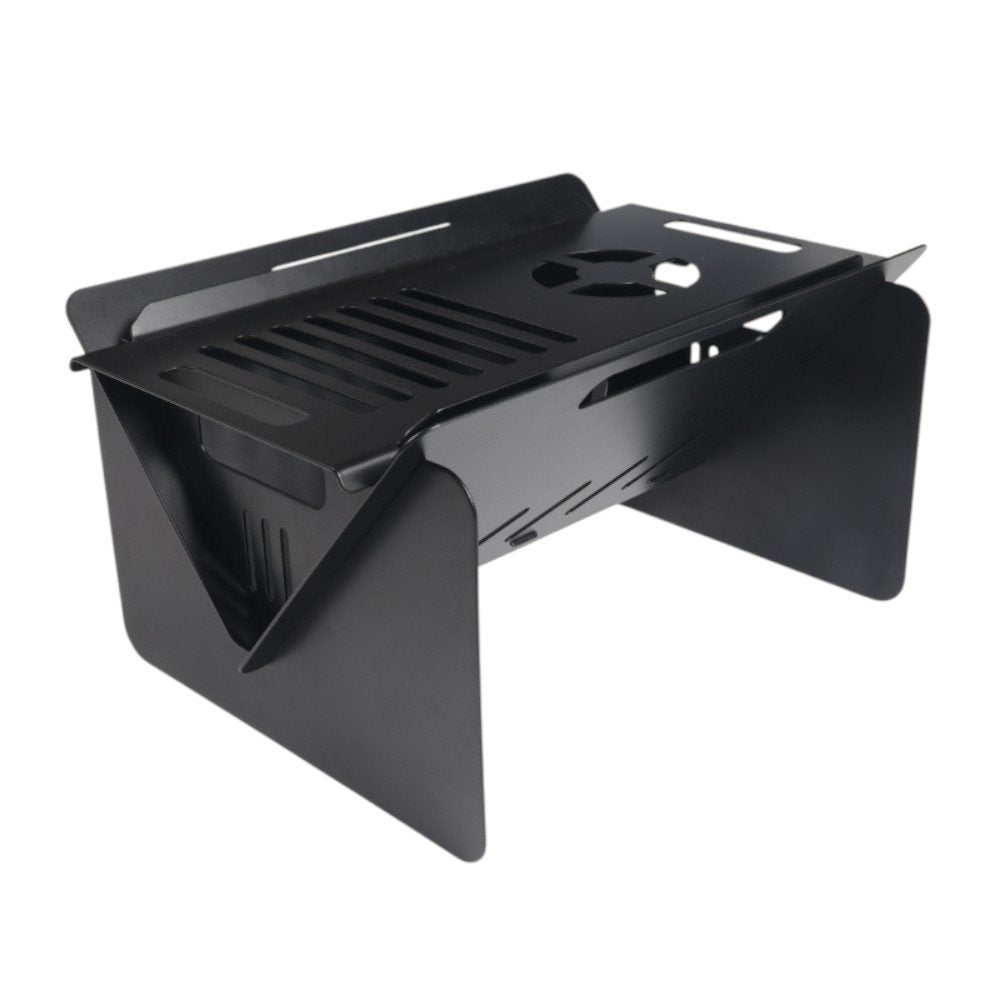 50000 BTU 16" Black Steel Propane Rectangular Fire Pit With Cover