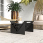 50000 BTU 16" Black Steel Propane Rectangular Fire Pit With Cover