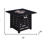 50000 BTU 32" Black Steel Propane Rectangular Fire Pit With Cover