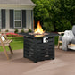50000 BTU 32" Black Steel Propane Rectangular Fire Pit With Cover