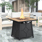 40000 BTU 28" Brown Iron Propane Rectangular Fire Pit With Cover