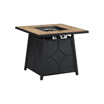40000 BTU 28" Brown Iron Propane Square Fire Pit With Cover