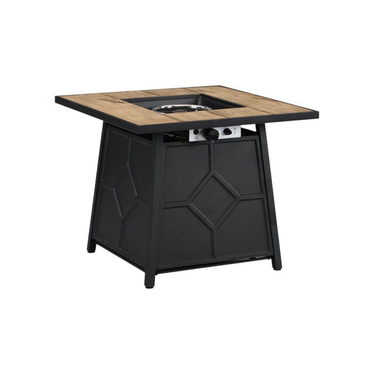 40000 BTU 28" Brown Iron Propane Square Fire Pit Table With Cover