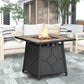 40000 BTU 28" Gray Iron Propane Rectangular Fire Pit With Cover