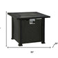 50000 BTU 30" Black Steel Propane Square Fire Pit With Cover