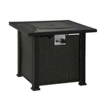 50000 BTU 30" Black Steel Propane Square Fire Pit With Cover