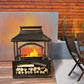 50000 BTU 37" Brown Steel Wood Burning Rectangular Fire Pit With Cover
