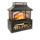 50000 BTU 37" Brown Steel Wood Burning Rectangular Fire Pit With Cover