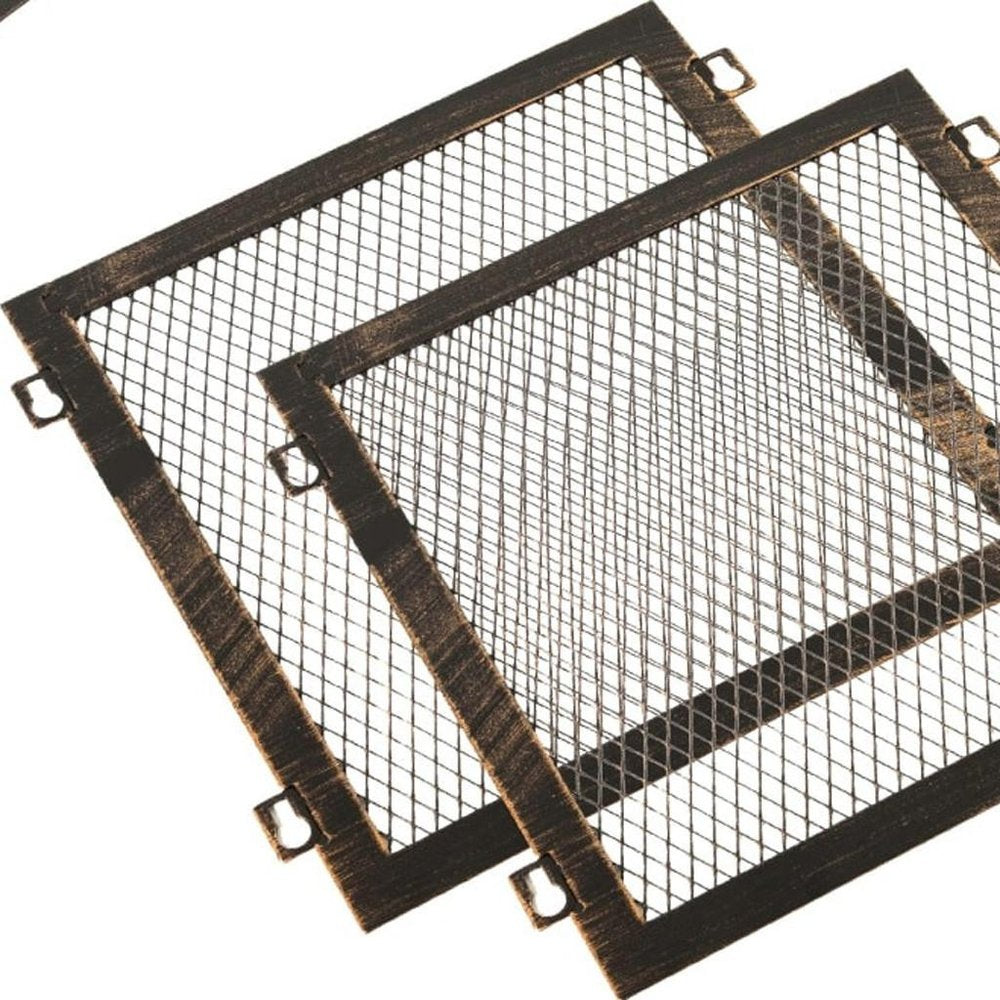 50000 BTU 37" Bronze Steel Wood Burning Rectangular Pagoda With Cover