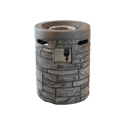 32000 BTU 26" Black Magnesium Oxide Propane Round Fire Pit With Cover