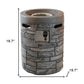 32000 BTU 26" Gray Magnesium Oxide Propane Round Fire Pit With Cover