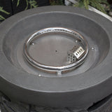 32000 BTU 26" Gray Magnesium Oxide Propane Round Fire Column With Cover