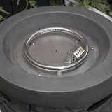 32000 BTU 26" Gray Magnesium Oxide Propane Round Fire Pit With Cover