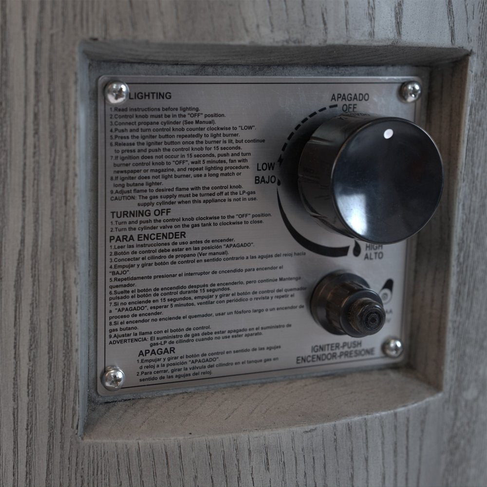 32000 BTU 26" Black Magnesium Oxide Propane Round Fire Pit With Cover