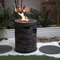 32000 BTU 26" Gray Magnesium Oxide Propane Round Fire Pit With Cover