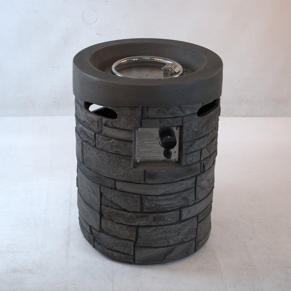 32000 BTU 26" Black Magnesium Oxide Propane Round Fire Pit With Cover