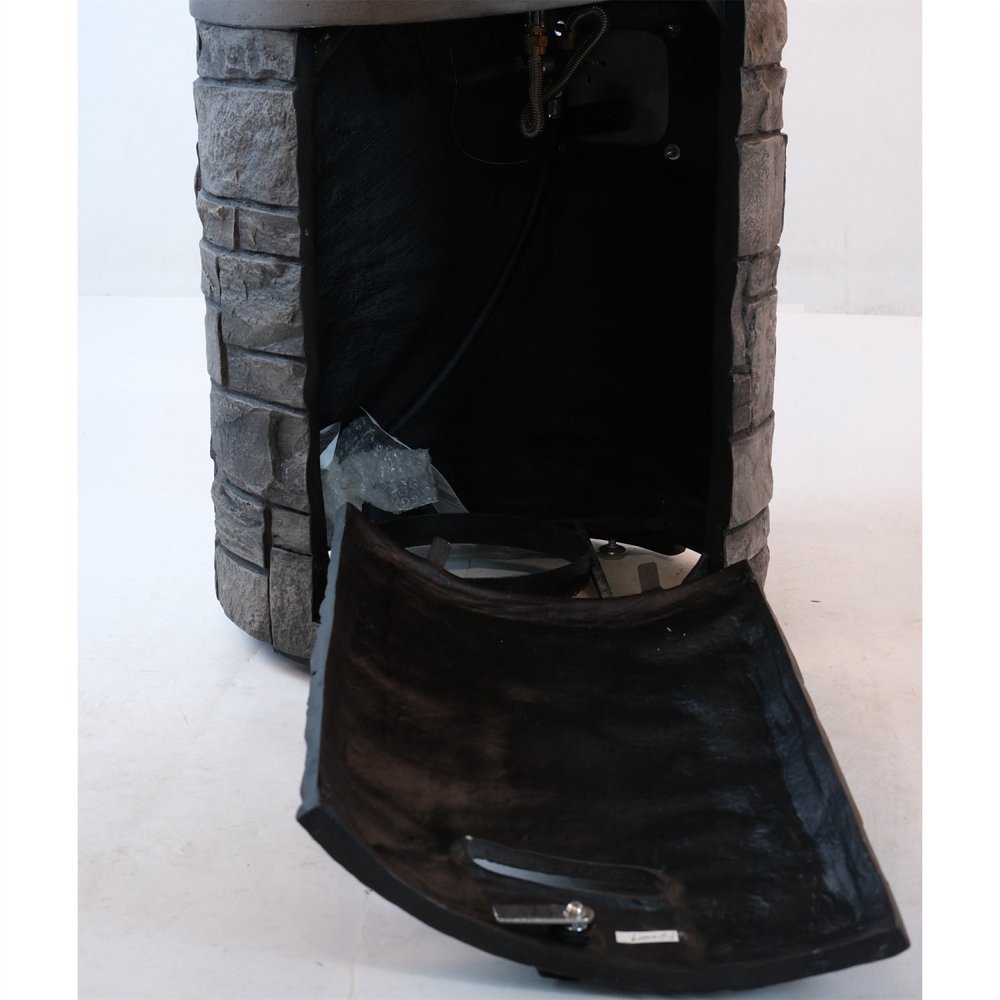 32000 BTU 26" Black Magnesium Oxide Propane Round Fire Pit With Cover