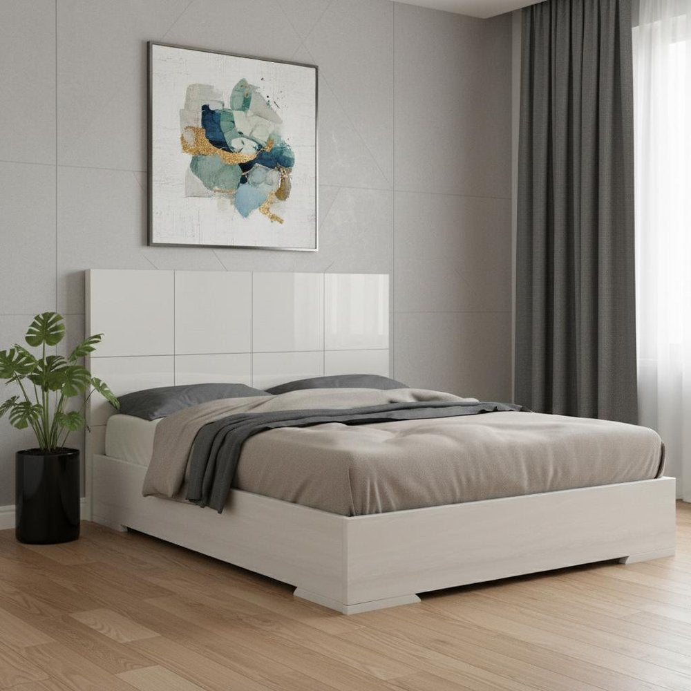 Gray Wood Queen Bed Frame