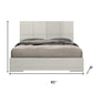 Gray Inlaid Panels Wood King Bed Frame