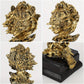 13" Antiqued Gold Resin Lion Hand Painted Tabletop Sculpture