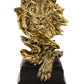 13" Antiqued Gold Resin Lion Hand Painted Tabletop Sculpture