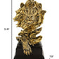 13" Antiqued Gold Resin Lion Hand Painted Tabletop Sculpture