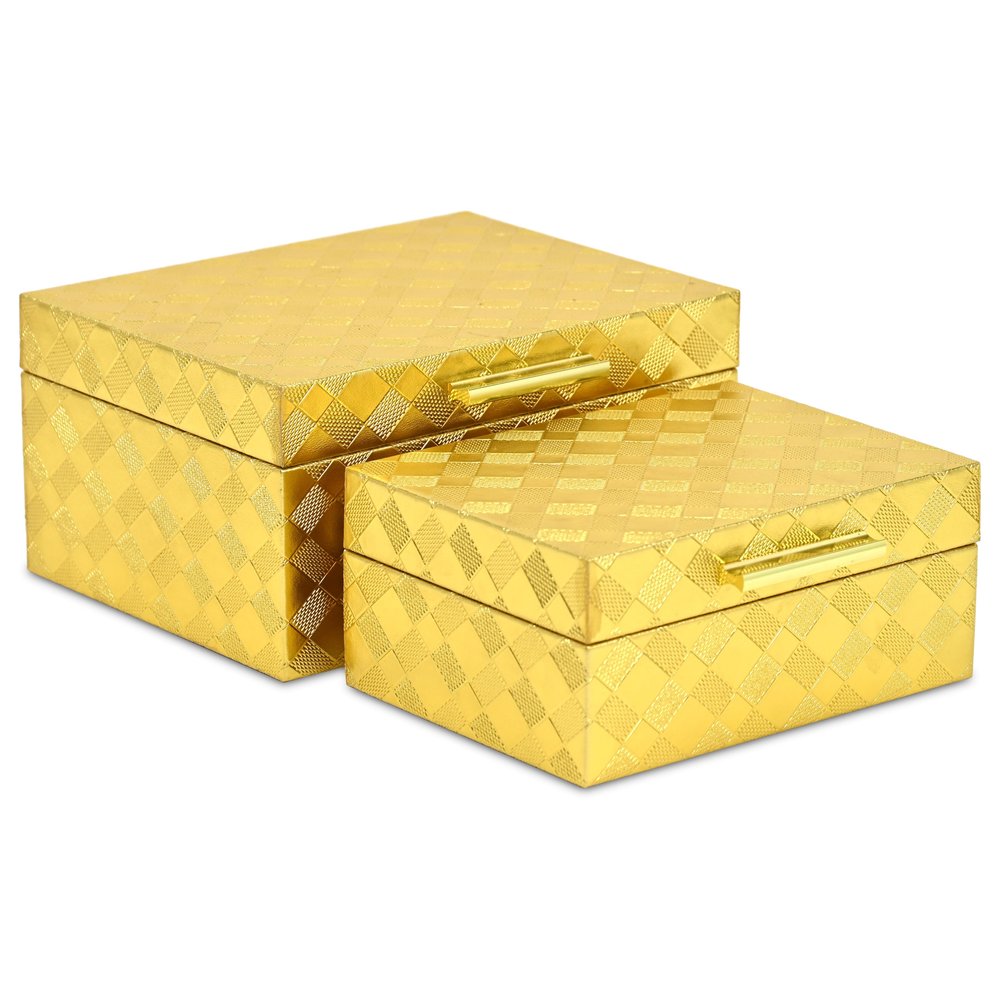 5" Gold Hand Painted Decorative Keepsake Box