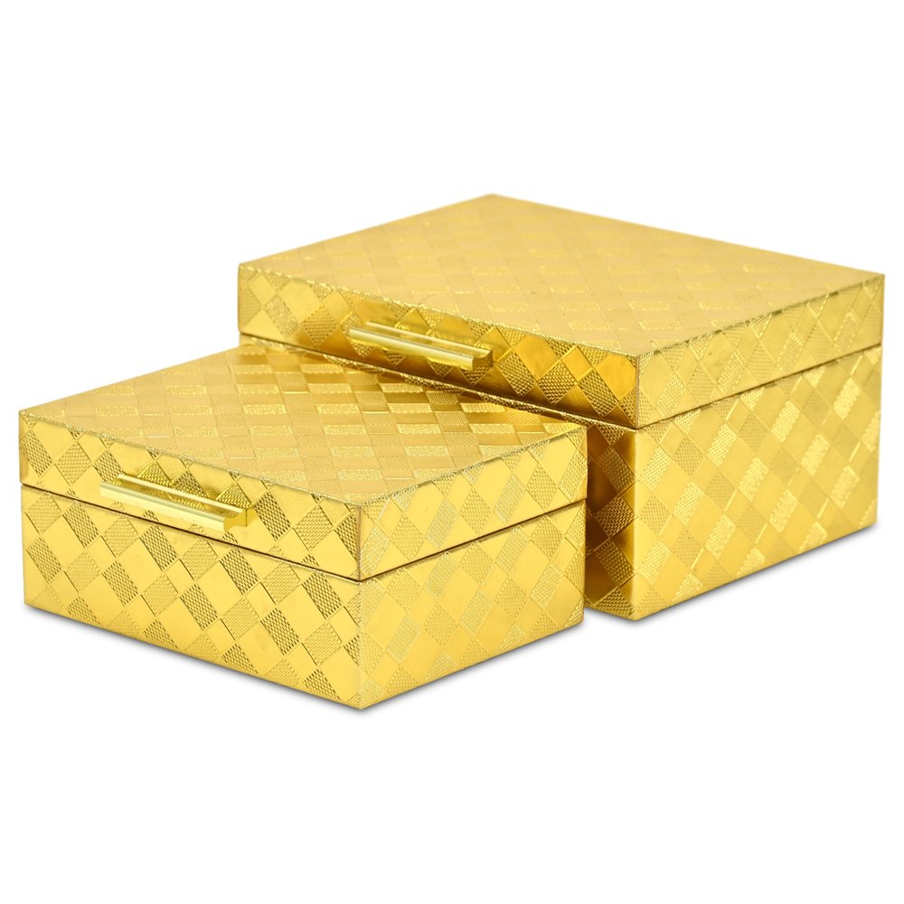 5" Gold Hand Painted Decorative Keepsake Box