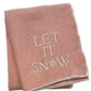 51" X 67" Pink And Cream Cotton Blend Let It Snow Plush Throw Blanket