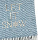 51" X 67" Sky Blue And Cream Cotton Blend Chevron Let It Snow Throw Blanket