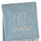 51" X 67" Sky Blue And Cream Chevron Cotton Blend Let It Snow Throw Blanket