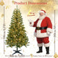 190cm Pre-Lit Artificial Christmas Tree 2025 Christmas Decorations 200 Warm-White LED Light White Green 460 Dense Branch Tips