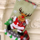 4Pcs Christmas Stockings Set Large Capacity Cute Stockings Bag Plush Santa Claus/Snowman/Bear/Elk for Xmas Tree Fireplace