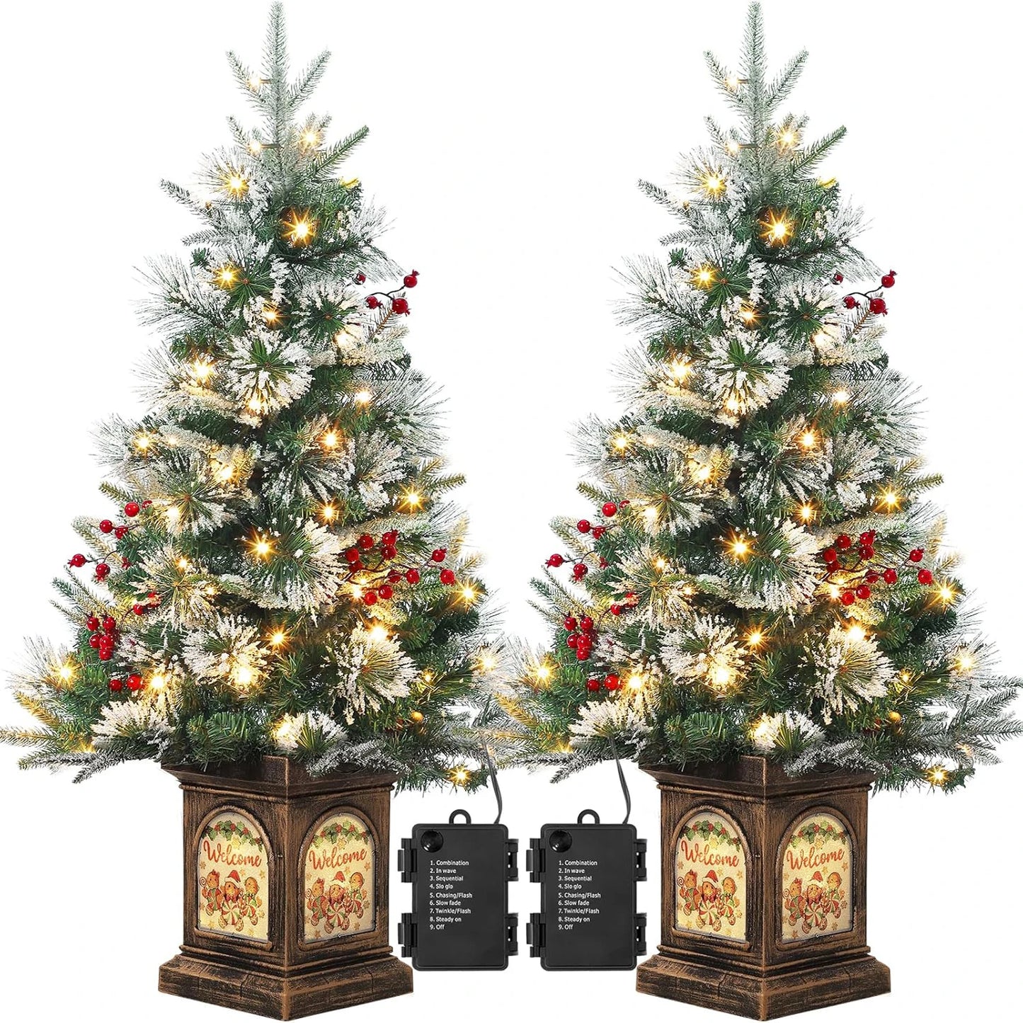 3 ft Tabletop Christmas Tree, Pre-lit Xmas Tree with Cloth Bag Base, Mini Xmas Tree with LED, Artificial Xmas Tree Home Decor