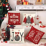 4-piece Christmas pillowcase set, 18x18 inches, suitable for living room, bedroom, Christmas decoration (without pillow core)
