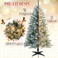 190cm Pre-Lit Artificial Christmas Tree 2025 Christmas Decorations 200 Warm-White LED Light White Green 460 Dense Branch Tips