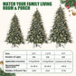 6Ft/7.5Ft/9Ft Pre-Lit Snow Flocked Christmas Tree 8-Modes LED Lights Prelit Artificial Tree With Fake Pine Cones For Home Decor