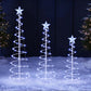 JOYFY 3 Pack Spiral Christmas Tree Light 218 LED Lighted Tree with Star Topper & Stakes for Christmas Decorations Xmas Eve Night
