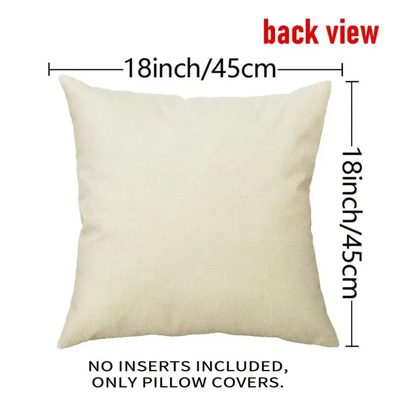 4-piece Christmas pillowcase set, 18x18 inches, suitable for living room, bedroom, Christmas decoration (without pillow core)