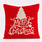 Red Snowflake Deer Christmas Pattern throw pillow cover with short plush print for living room sofa decoration cushion cover
