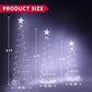 JOYFY 3 Pack Spiral Christmas Tree Light 218 LED Lighted Tree with Star Topper & Stakes for Christmas Decorations Xmas Eve Night
