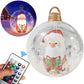 60cm Christmas Ball Ornament PVC Giant Inflatable Decorative Balls Xmas LED Light Decoration Balloon With Remote Control & Pump