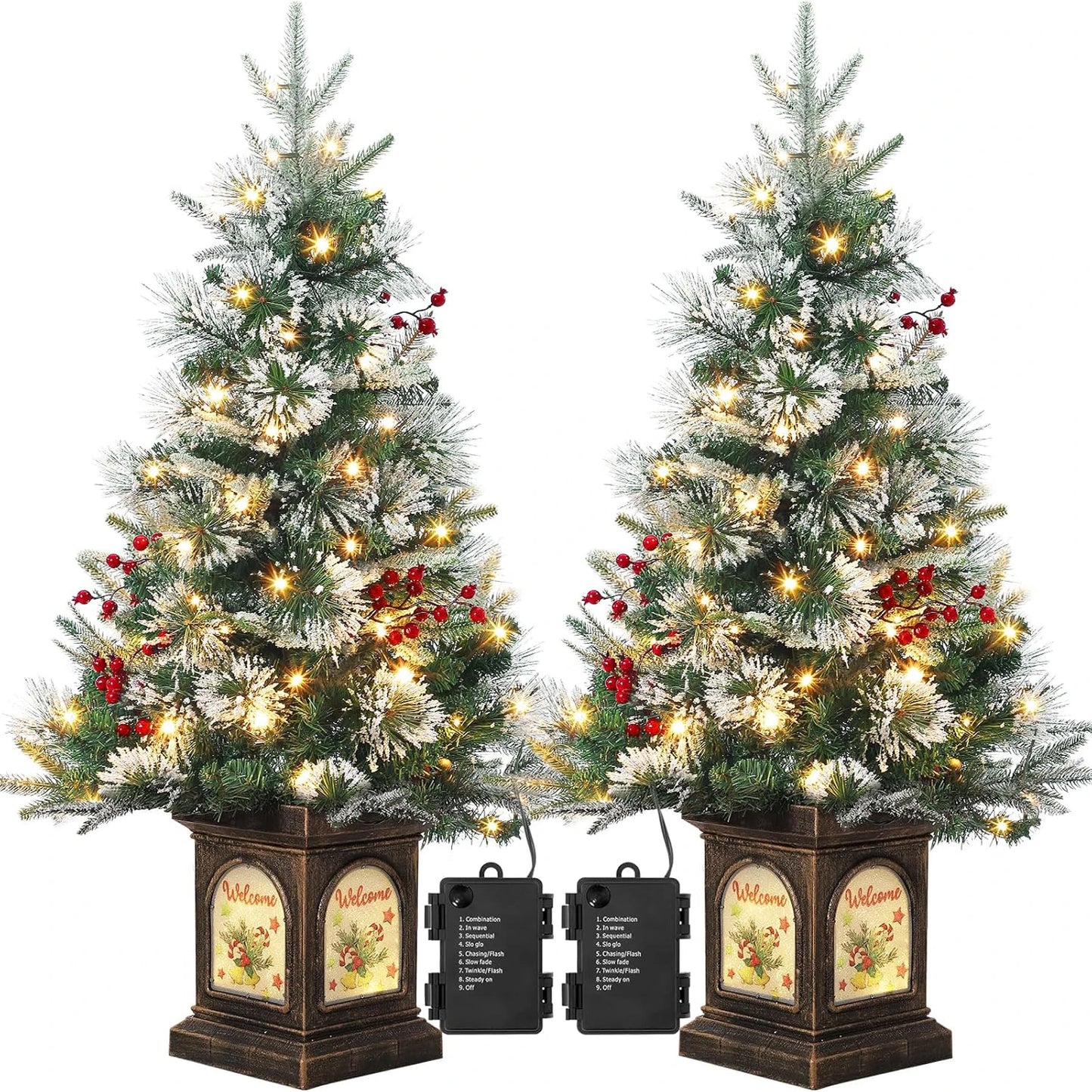 3 ft Tabletop Christmas Tree, Pre-lit Xmas Tree with Cloth Bag Base, Mini Xmas Tree with LED, Artificial Xmas Tree Home Decor