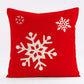 Red Snowflake Deer Christmas Pattern throw pillow cover with short plush print for living room sofa decoration cushion cover